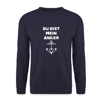 Du bist mein Anker vo - Unisex Pullover - Navy - Vorne - Alina (178cm) & Michal (187cm)