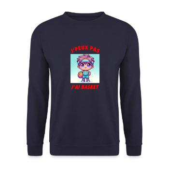 Ich kann nicht, ich habe Turnschuhe - Unisex Pullover - Navy - Vorne - Alina (178cm) & Michal (187cm)