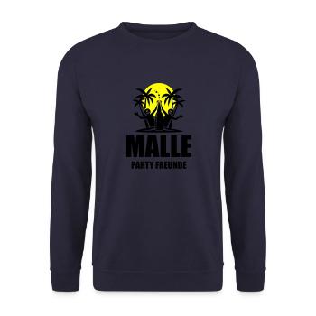 Malle Party Friends Holidays Mallorca - Unisex Sweatshirt - navy - Front - Alina (178cm) & Michal (187cm)