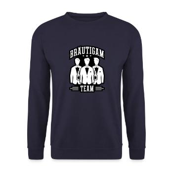 Team Bräutigam Hochzeit - Unisex Pullover - Navy - Vorne - Alina (178cm) & Michal (187cm)