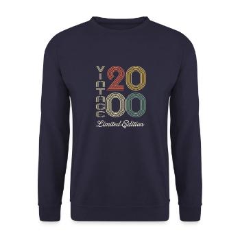 2000 Anniversary Born In 2000 Vintage Retro. Editio - Unisex Sweatshirt - navy - Front - Alina (178cm) & Michal (187cm)