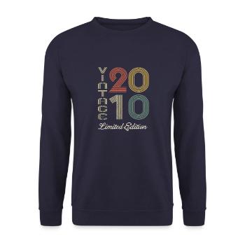 2010 Geburtstag Geboren im Jahr 2010 Vintage Retro. Editio - Unisex Pullover - Navy - Vorne - Alina (178cm) & Michal (187cm)