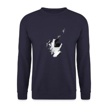 La carte de l’Écosse encadre le vrai football - Sweat-shirt Unisexe - marine - Devant - Alina (178cm) & Michal (187cm)
