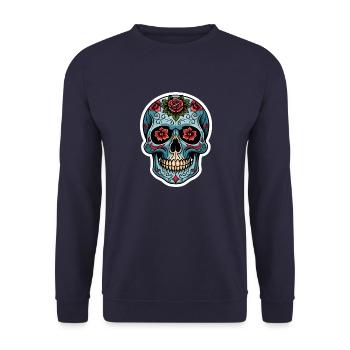 Totenkopf Neo Traditional - Unisex Pullover - Navy - Vorne - Alina (178cm) & Michal (187cm)