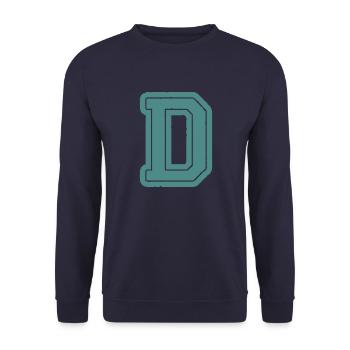 D letter - Unisex Sweatshirt - navy - Front - Alina (178cm) & Michal (187cm)