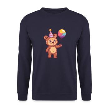 Bear Birthday Comic - Unisex Sweatshirt - navy - Front - Alina (178cm) & Michal (187cm)