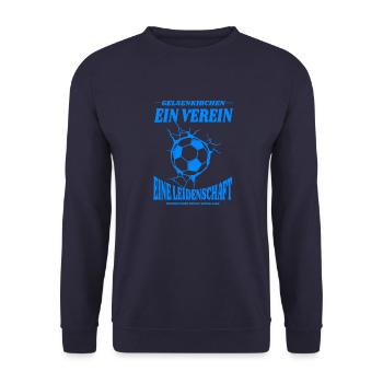 Gelsenkirchen Fußball Spruch Geschenk - Unisex Pullover - Navy - Vorne - Alina (178cm) & Michal (187cm)