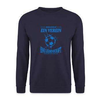 Gelsenkirchen Fußball Spruch Geschenk - Unisex Pullover - Navy - Vorne - Alina (178cm) & Michal (187cm)