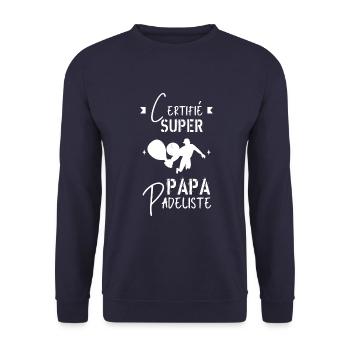 Super papa padeliste - Sweat-shirt Unisexe - marine - Devant - Alina (178cm) & Michal (187cm)