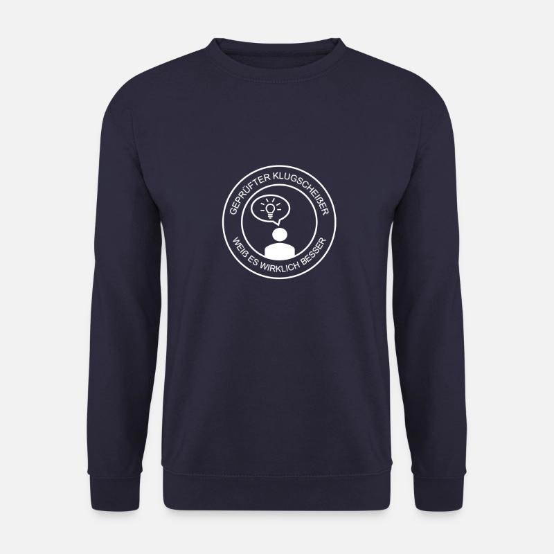 Geprüfter Klugscheißer Herren (weißer Druck) - Unisex Pullover - Navy