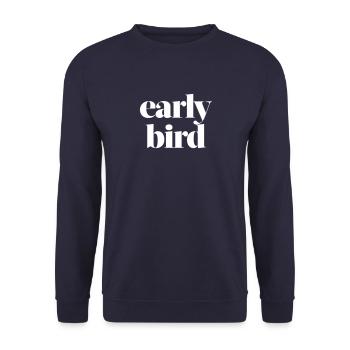 early bird gift - Unisex Sweatshirt - navy - Front - Alina (178cm) & Michal (187cm)
