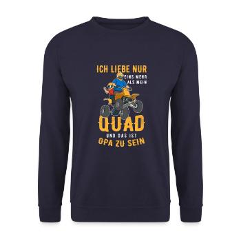 Quad Opa Großvater Opi Enkelkind Enkel Opa - Unisex Pullover - Navy - Vorne - Alina (178cm) & Michal (187cm)