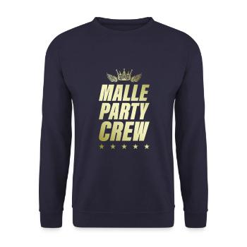 Malle Party Crew Gold - Unisex Pullover - Navy - Vorne - Alina (178cm) & Michal (187cm)