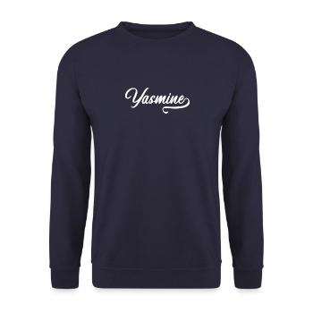 Yasmine - Prénom - Sweat-shirt Unisexe - marine - Devant - Alina (178cm) & Michal (187cm)