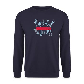 Couteau suisse plein d'outils pour les amoureux - Sweat-shirt Unisexe - marine - Devant - Alina (178cm) & Michal (187cm)