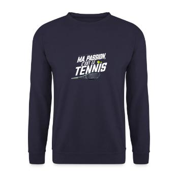 Ma passion c'est le tennis - Sweat-shirt Unisexe - marine - Devant - Alina (178cm) & Michal (187cm)