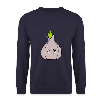 Onion Garlic Costume Carnival Carnival Vegetables - Unisex Sweatshirt - navy - Front - Alina (178cm) & Michal (187cm)