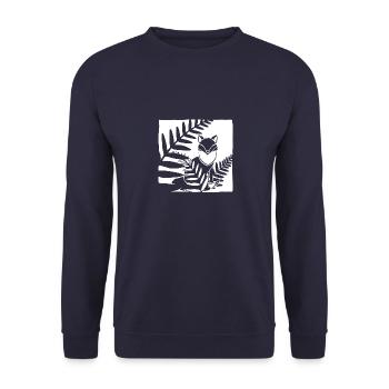 Fox (white) - Unisex Pullover - Navy - Vorne - Alina (178cm) & Michal (187cm)