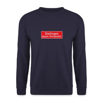 Stellingen - Hamburg Orts Bezirkschild - Unisex Pullover - Navy - Vorne - Alina (178cm) & Michal (187cm)