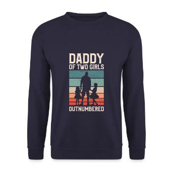 Funny Daughter Gift Idea For Dad - Unisex Pullover - Navy - Vorne - Alina (178cm) & Michal (187cm)