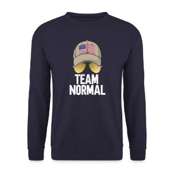 Team Normal - Unisex Sweatshirt - navy - Front - Alina (178cm) & Michal (187cm)