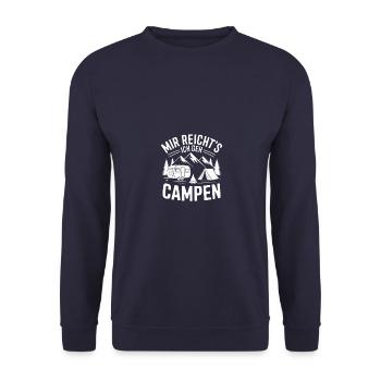 I've had enough, I'm going camping – Camping Spruch - Unisex Sweatshirt - navy - Front - Alina (178cm) & Michal (187cm)