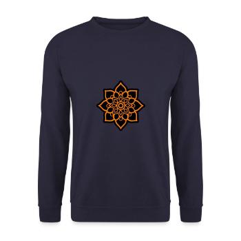 Blossom Mandala - Unisex Sweatshirt - navy - Front - Alina (178cm) & Michal (187cm)