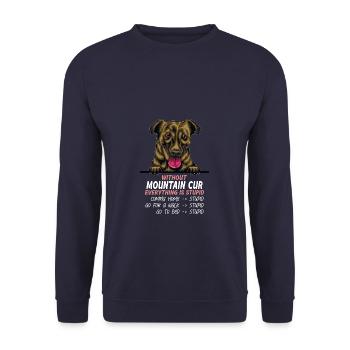 Ohne Berghund ist alles doof - Unisex Pullover - Navy - Vorne - Alina (178cm) & Michal (187cm)