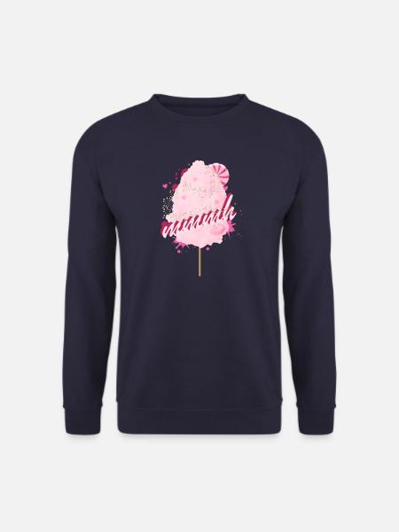 Zuckerwatten Motiv mit Herzkonfetti und Schriftzug - Unisex Pullover - Navy