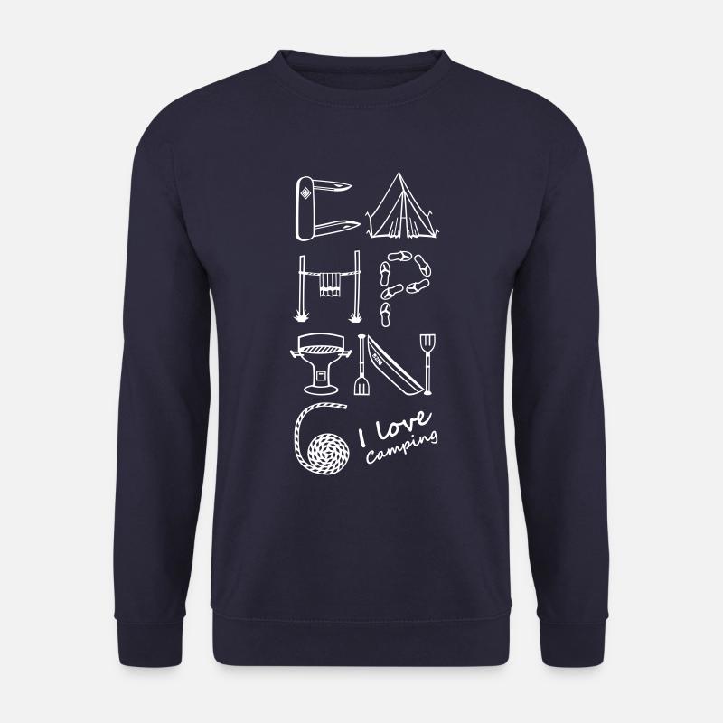 i love Camping ich liebe Zelten Sommer Dauercamper - Unisex Pullover - Navy