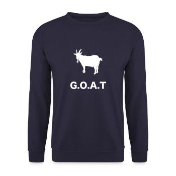 GOAT - Unisex Sweatshirt - navy - Front - Alina (178cm) & Michal (187cm)