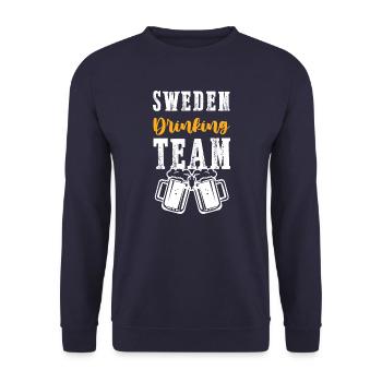 Schweden Drinking Team - Unisex Pullover - Navy - Vorne - Alina (178cm) & Michal (187cm)