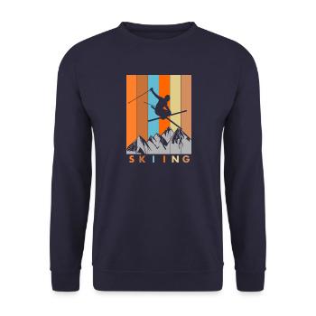 Skifahren Vintage - Unisex Pullover - Navy - Vorne - Alina (178cm) & Michal (187cm)