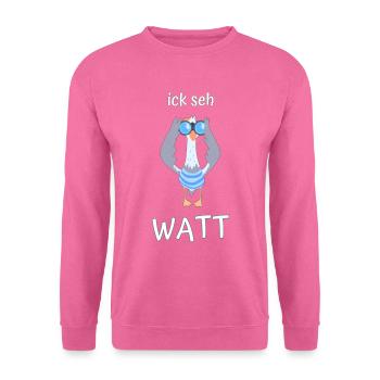 ick seh watt Möwe Fernglas - Unisex Pullover - Pink - Vorne