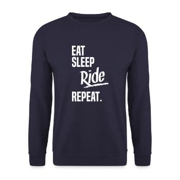 EAT SLEEP RIDE - Unisex Pullover - Navy - Vorne - Alina (178cm) & Michal (187cm)