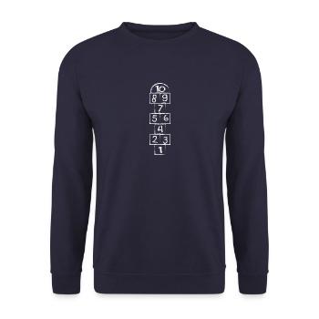 Hickelkasten Temple Hopping Heaven and Hell Retro - Unisex Sweatshirt - navy - Front - Alina (178cm) & Michal (187cm)
