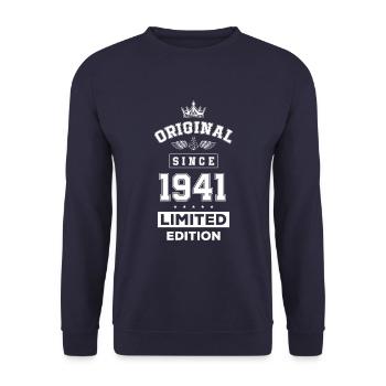 1941 limited edition birthday - Unisex Sweatshirt - navy - Front - Alina (178cm) & Michal (187cm)