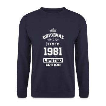 1981 limited edition birthday - Unisex Sweatshirt - navy - Front - Alina (178cm) & Michal (187cm)