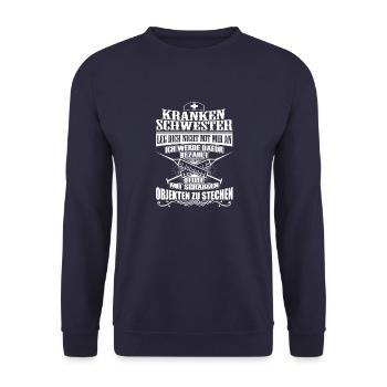 Krankenschwester - Leg Dich Nicht Mit Mir An Hoodi - Unisex Pullover - Navy - Vorne - Alina (178cm) & Michal (187cm)