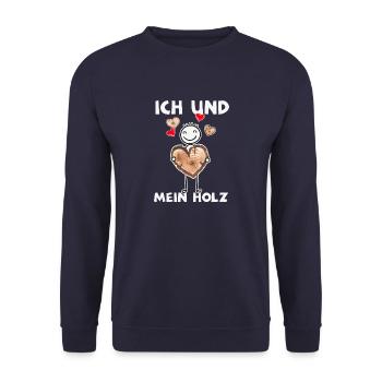 Ich und mein Holz HDGDL - Unisex Pullover - Navy - Vorne - Alina (178cm) & Michal (187cm)