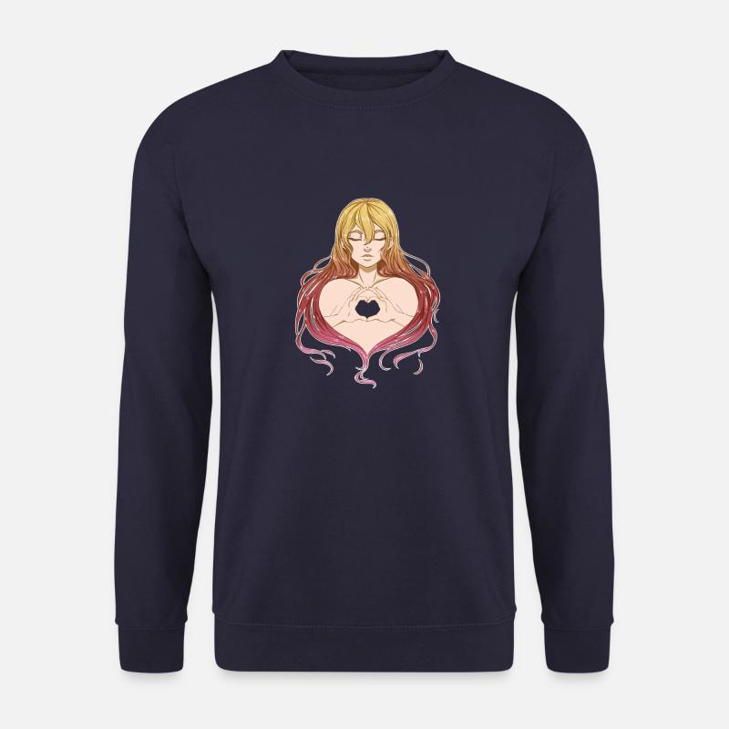 Mädchen mit Herz - Unisex Pullover - Navy
