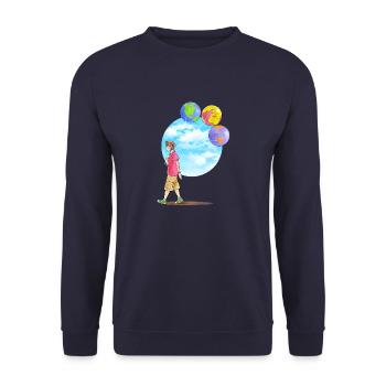 Ballons enfants et astronomie - Sweat-shirt Unisexe - marine - Devant - Alina (178cm) & Michal (187cm)