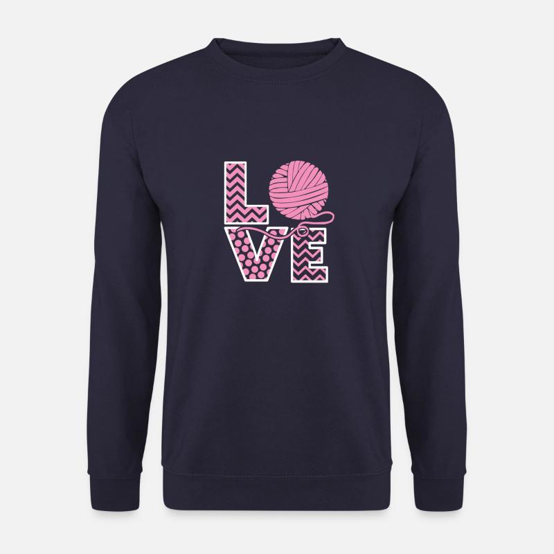 Liebe Häkelstrickgarn - Unisex Pullover - Navy