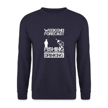 Fishing Weekend Forecast Drinking - Unisex Sweatshirt - navy - Front - Alina (178cm) & Michal (187cm)