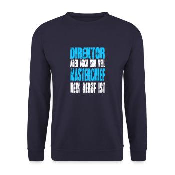 Direktor statt Masterchief - Unisex Pullover - Navy - Vorne - Alina (178cm) & Michal (187cm)