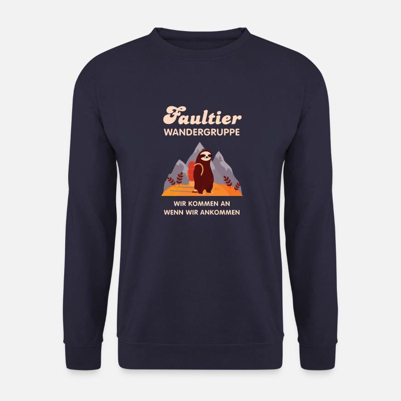 Faultier Wandergruppe - Retro Wandern Berge - Unisex Pullover - Navy