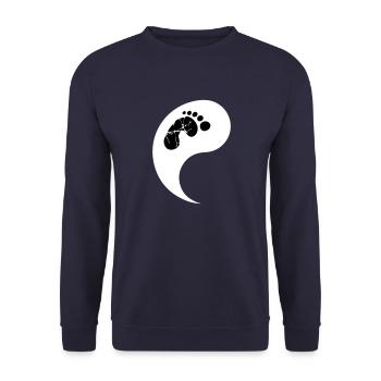 Weiße Baby Hälfte - Unisex Pullover - Navy - Vorne - Alina (178cm) & Michal (187cm)