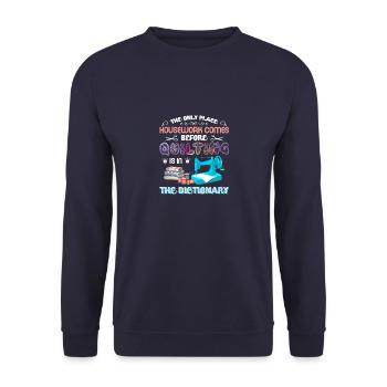 Quilting Design - Unisex Pullover - Navy - Vorne - Alina (178cm) & Michal (187cm)