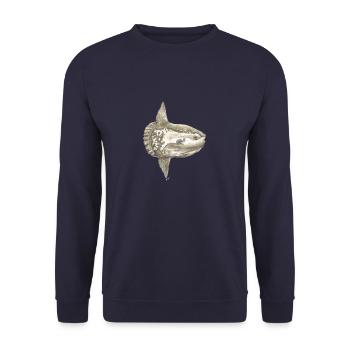 Mola mola sunfish for fishermen, divers - Unisex Sweatshirt - navy - Front - Alina (178cm) & Michal (187cm)