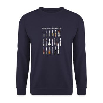 Super Space Raketen - Unisex Pullover - Navy - Vorne - Alina (178cm) & Michal (187cm)
